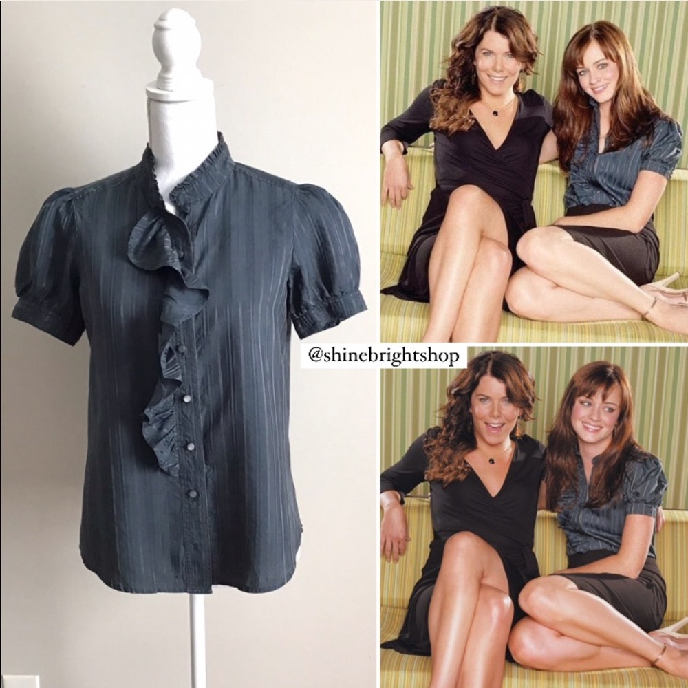 RARE Early 2000s Vintage Silk Blouse ASO Rory Gilmore and Paris in Gilmore Girls - Picture 3 of 14